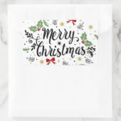 **聖降誕祭お目出度う** 長方形シール (バッグ)