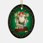 聖降誕祭お目出度う~陶磁器を使ったサンタクロース セラミックオーナメント (右)