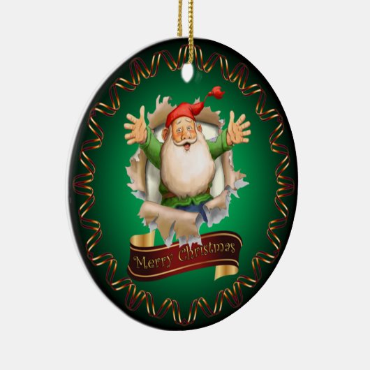 聖降誕祭お目出度う~陶磁器を使ったサンタクロース セラミックオーナメント (右)