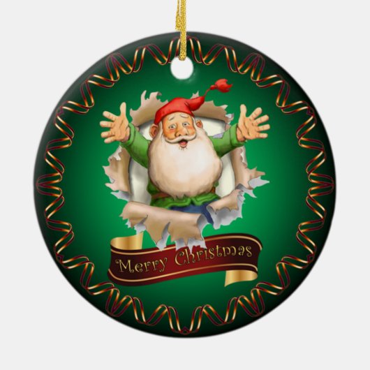 聖降誕祭お目出度う~陶磁器を使ったサンタクロース セラミックオーナメント (裏面)