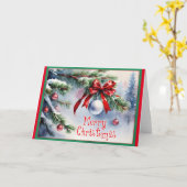 聖降誕祭お目出度う、飾りイラストレーション。 カード (黄色い花)