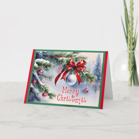 聖降誕祭お目出度う、飾りイラストレーション。 カード (正面)