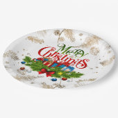 聖降誕祭お目出度う、飾りデザイン。 ペーパープレート (アングル)