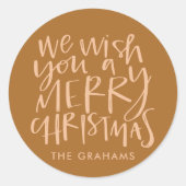 『聖降誕祭お目出度う』黄金 ラウンドシール (正面)