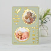 聖降誕祭お目出度う | 2枚の写真ユニーク 箔シーズンカード (立ち正面)