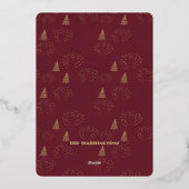 聖降誕祭お目出度う | 2枚の写真ユニーク 箔シーズンカード (裏面)