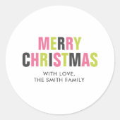 聖降誕祭お目出度モダンうカラフル ラウンドシール (正面)