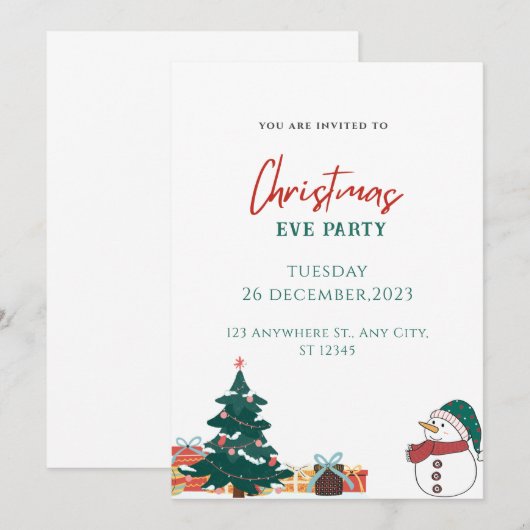 聖降誕祭お目出度 招待状 (正面/裏面)