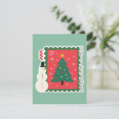 聖降誕祭お目出日本のし |かわいいクリスマスツリー シーズンカード (スタンド正面)