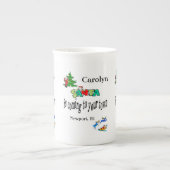 聖降誕祭お目出来とう、サンタは町へ ボーンチャイナマグカップ (正面)