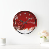 聖降誕祭お目出赤と白し ラージ壁時計 (ホーム)
