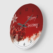 聖降誕祭お目出赤と白し ラージ壁時計 (傾斜)