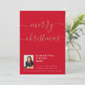 聖降誕祭お祝いモダンはがミニマルき シーズンカード (スタンド正面)