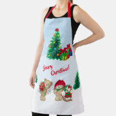 聖降誕祭お祭り！キュートなクリスマステディベアーズ エプロン (インサイチュ)