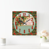 聖降誕祭が何の時計も欠メリーけていないか スクエア壁時計 (ホーム)