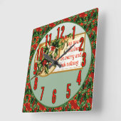 聖降誕祭が何の時計も欠メリーけていないか スクエア壁時計 (傾斜)