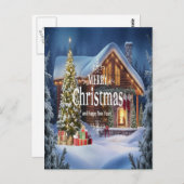 聖降誕祭きらめくお目出度う ポストカード (正面/裏面)