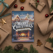 聖降誕祭きらめくお目出度う ポストカード