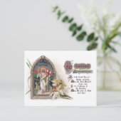 聖降誕祭とイースター教会の窓のキリスト シーズンポストカード (スタンド正面)