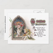 聖降誕祭とイースター教会の窓のキリスト シーズンポストカード (正面/裏面)