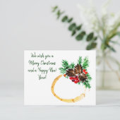 聖降誕祭と新パーソナライズされた年 ポストカード (スタンド正面)