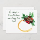 聖降誕祭と新パーソナライズされた年 ポストカード (正面/裏面)