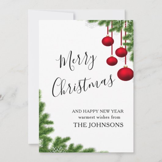 聖降誕祭に輝く冬松の針の円錐 シーズンカード (正面)