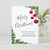 聖降誕祭に輝く冬松の針の円錐 シーズンカード (スタンド正面)