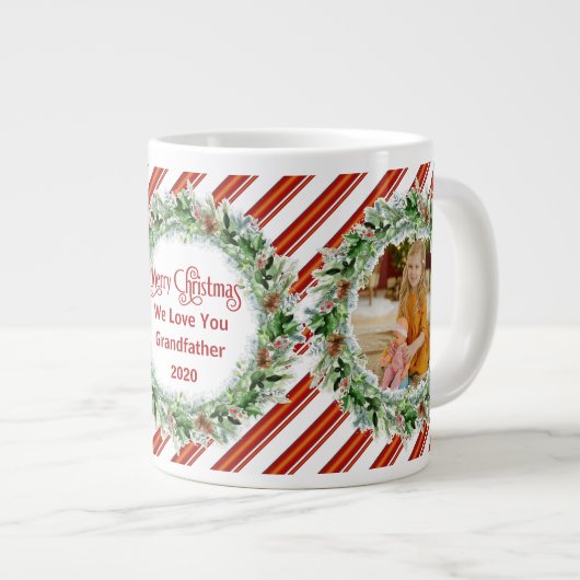 聖降誕祭のおじいさん、私たちはあなたの写真が大好き ジャンボコーヒーマグカップ (正面右)