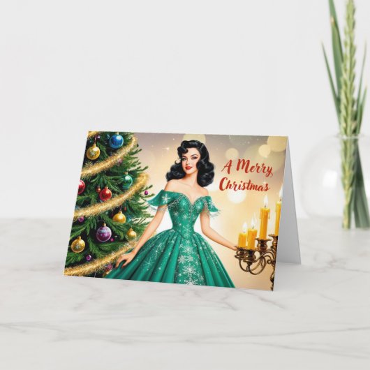 聖降誕祭のおヴィンテージさんろうそく シーズンカード (正面)