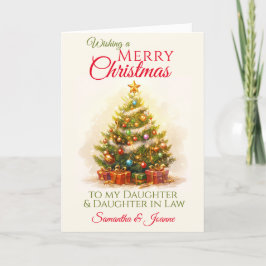 聖降誕祭のお嬢さんと義理の娘さん シーズンカード