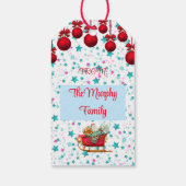 聖降誕祭のお目出しサンタそりと星から ギフトタグ (裏面)