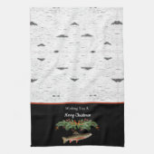 聖降誕祭のお目出しマスをお願い キッチンタオル (縦)