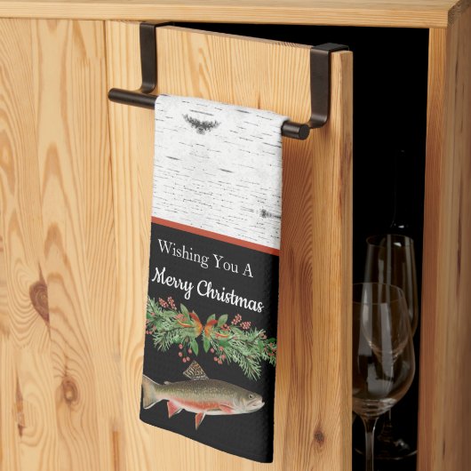 聖降誕祭のお目出しマスをお願い キッチンタオル (三つ折り)