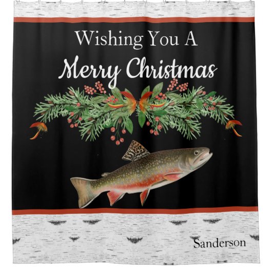 聖降誕祭のお目出しマスをお願い シャワーカーテン (正面)