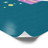 聖降誕祭のお目出し：ホッキョクグマイラストレーションアート ポスター (コーナー)