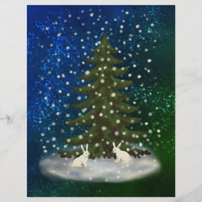 聖降誕祭のお目出とう白いバンニ レターヘッド (正面)