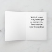 聖降誕祭のお目出度うのに、私をヤドリギの下で迎えてくれ。 シーズンカード (内部)