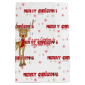 聖降誕祭のお目出度う白 ミディアムペーパーバッグ (裏面)