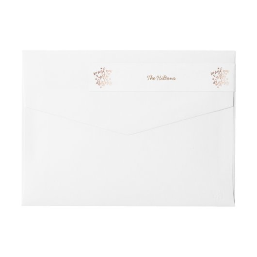 聖降誕祭のお祝いのバラホイルの住所 ラップアラウンドラベル (裏面)