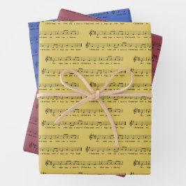 聖降誕祭のお祝いのミュージカルクラシック書をお願い ラッピングペーパーシート