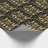 聖降誕祭のお祝いの金ゴールドタイポグラフィ ラッピングペーパー (角)