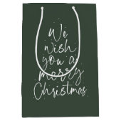 聖降誕祭のお祝いを楽しんでおもしろい ミディアムペーパーバッグ (正面)