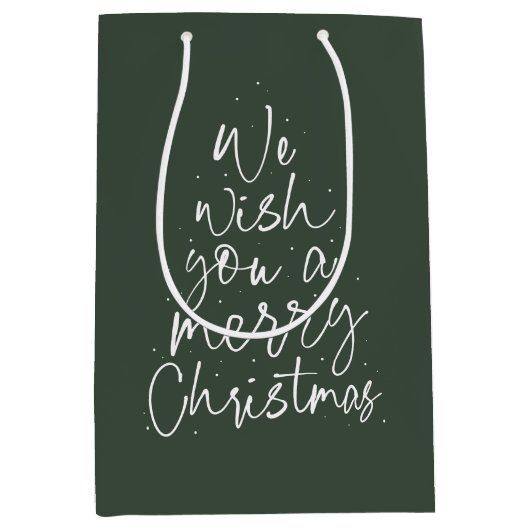 聖降誕祭のお祝いを楽しんでおもしろい ミディアムペーパーバッグ (正面)