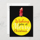 聖降誕祭のお祝いを祈るクリスマスムーン シーズンポストカード (正面/裏面)