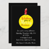 聖降誕祭のお祝いを祈るクリスマスムーン 招待状 (正面/裏面)