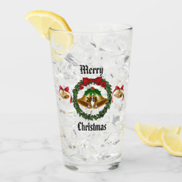 聖降誕祭のお祝い、リースと鐘 タンブラーグラス