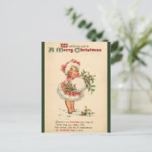 聖降誕祭のお祝い – ヴィンテージ詩 シーズンポストカード (スタンド正面)