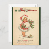 聖降誕祭のお祝い – ヴィンテージ詩 シーズンポストカード (正面/裏面)