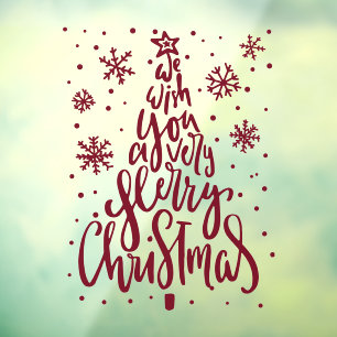 聖降誕祭のお祭りの飾り気のない書道 ウィンドウサイン